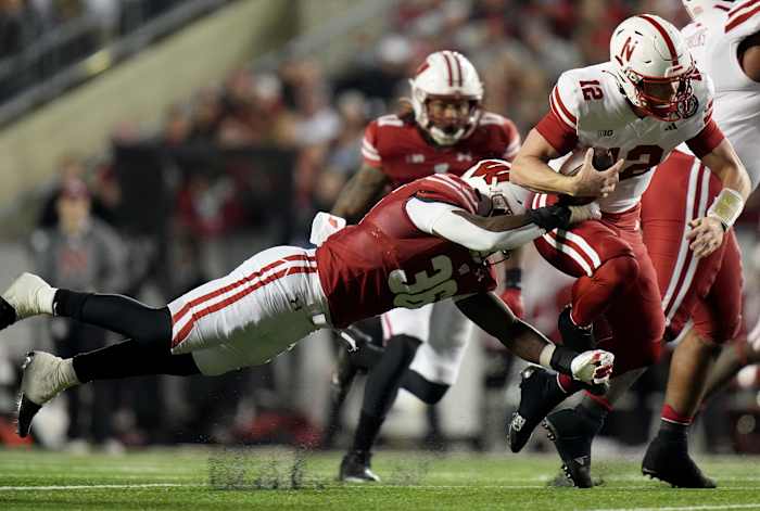 Chubba Purdy run Q2 2023 Nebraska at Wisconsin football USATSI_21931198